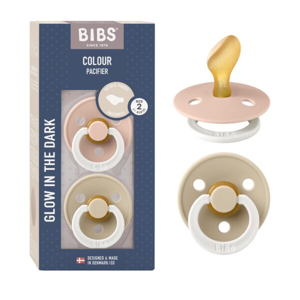 Bibs Lot de 2 Sucettes Anatomical Glow Blush Vanilla 0-6 mois