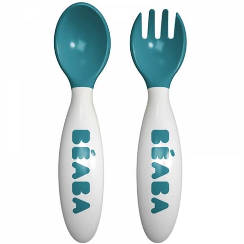 Set de 2 couverts ergonomiques 2ème âge Bleu