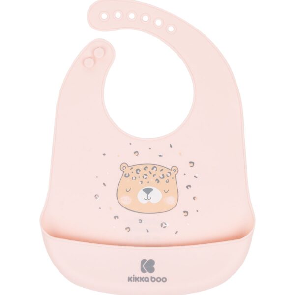 Bavoir en silicone Bear with me Rose