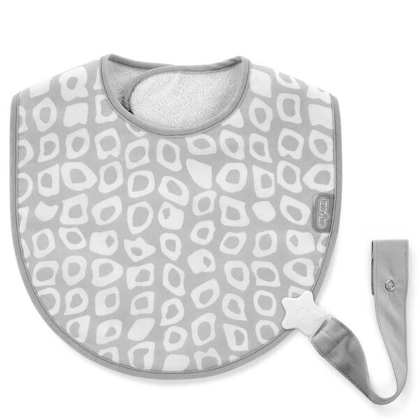 Bavoir Bébé avec attache-sucette - Gris