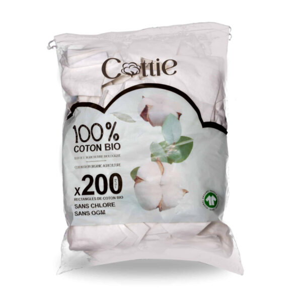 Cotopads Bio cottie rectangles de coton - 200 pièces
