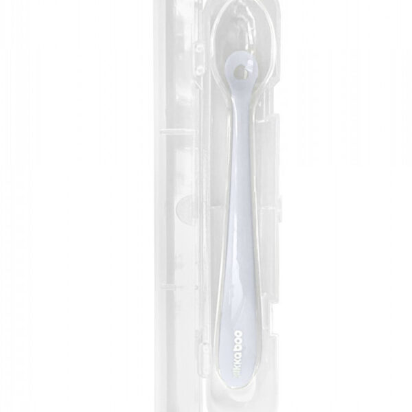 Cuillère en silicone Kikka Boo avec étui Bleu - Kikkaboo