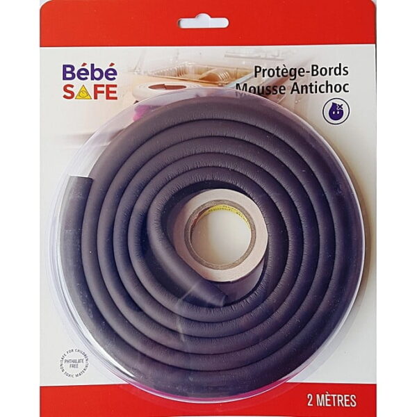 Protège Coin de Table en mousse 2m - Marron