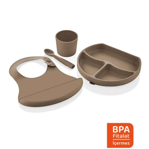 Set bébé en silicone Marron 4 pièces - Babyjem