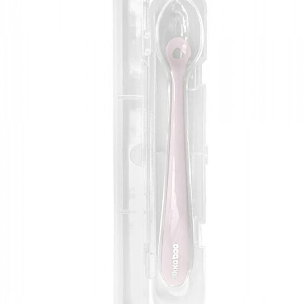 Cuillère en silicone Kikka Boo avec étui Rose - Kikkaboo