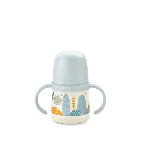 Biberon avec poignée 150 ml anti-fuite +4M Bleu – Suavinex
