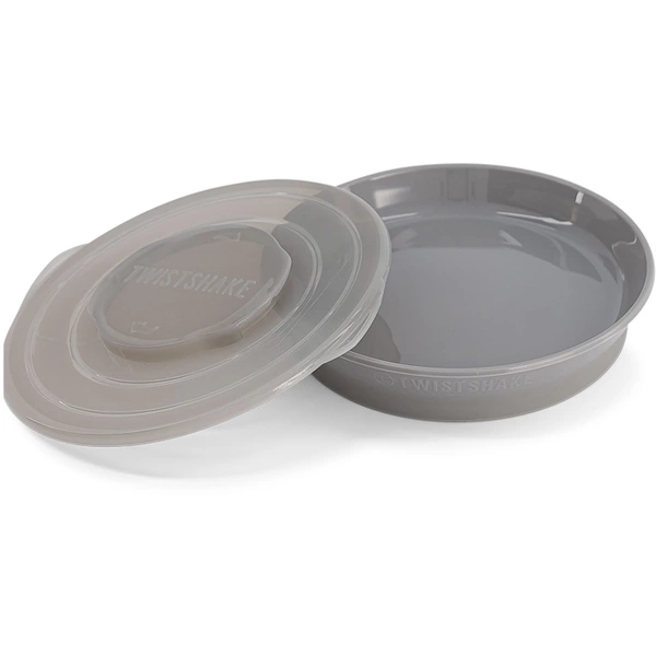 Assiette avec couvercle  6m+ Gris - Twistshake