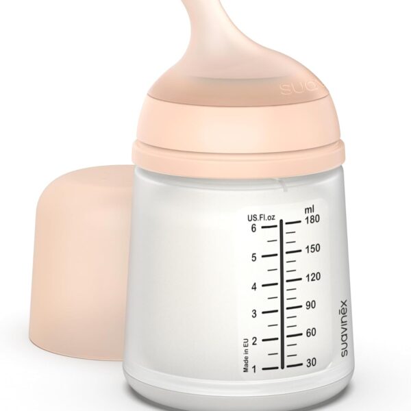 Biberon Anti Colique Zero Zero, avec Tétine Spécial Allaitement 180ml  – Suavinex