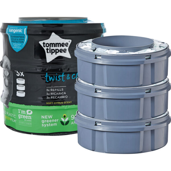 Lot de 3 recharges Sangenic pour poubelle Click tommee tippee