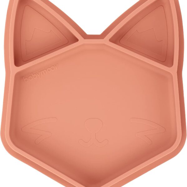 Assiette compartimentée plate avec ventouse renard en silicone -  Babymoov