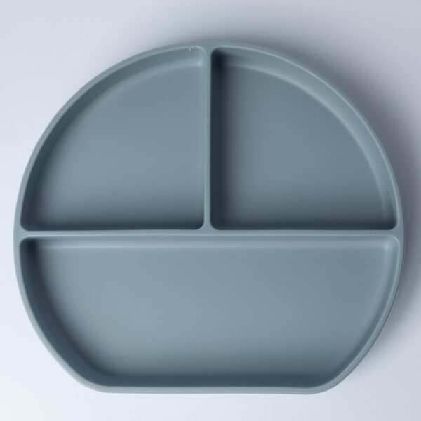 Assiette à 3 compartiment avec ventouse Gris - Yummy