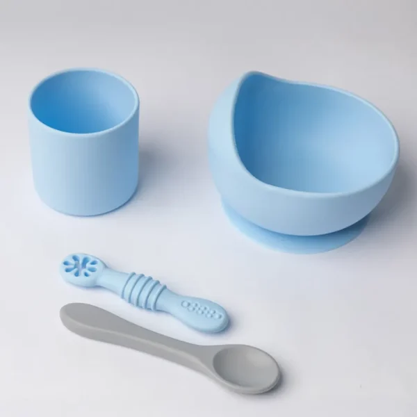 Set repas en silicone Bleu - 4 mois et plus - Yummy