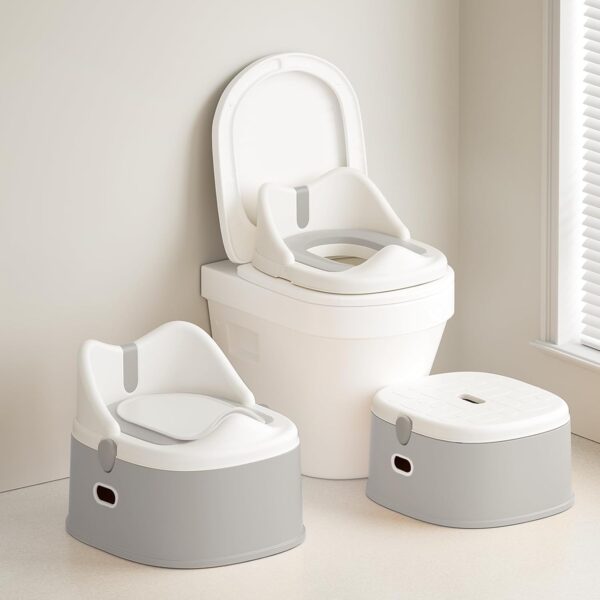 Pot de toilette bébé transformable en réducteur et marche pied