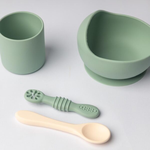 Set repas en silicone Vert - 4 mois et plus - Yummy