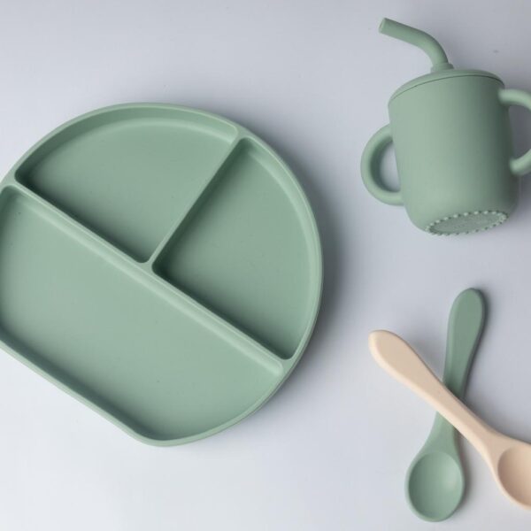 Coffret repas en silicone Vert - 6 mois et plus - Yummy