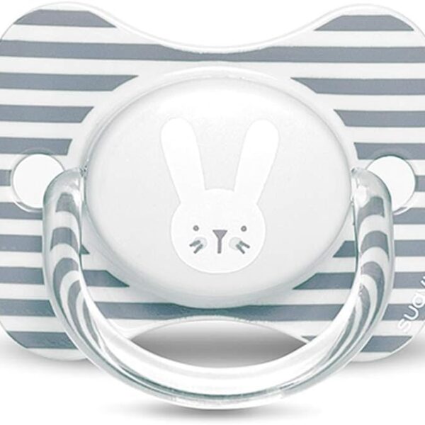 Sucette premium en silicone Rabbit gris 6-18 mois – Suavinex