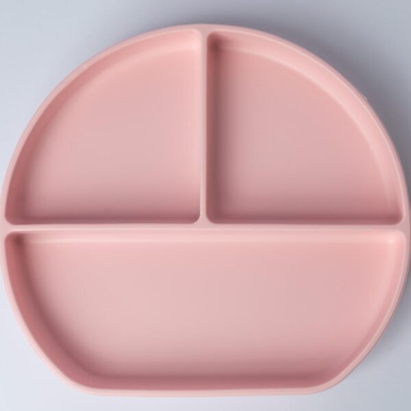 Assiette à 3 compartiment avec ventouse Rose - Yummy