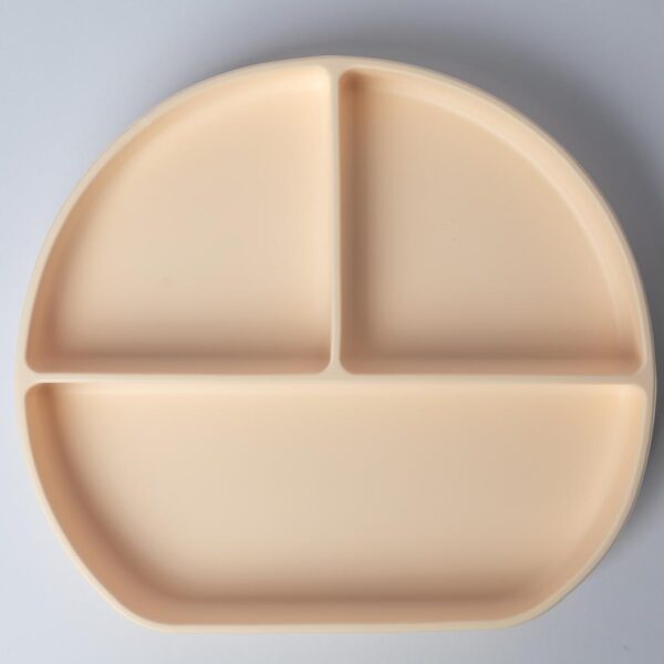 Assiette à 3 compartiment avec ventouse beige - Yummy