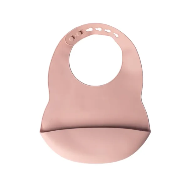 Bavoir en silicone avec poche 4m+ Rose - Yummy