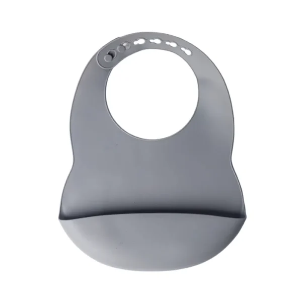 Bavoir en silicone avec poche 4m+ Gris - Yummy