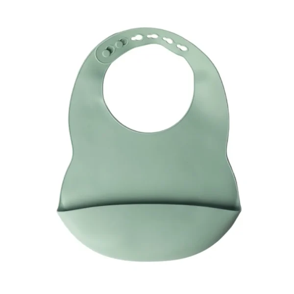 Bavoir en silicone avec poche 4m+ Vert - Yummy