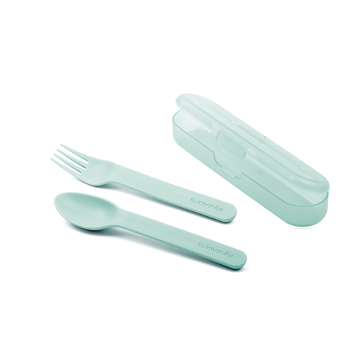 Set cuillère et fourchette avec étui Mint  – Suavinex