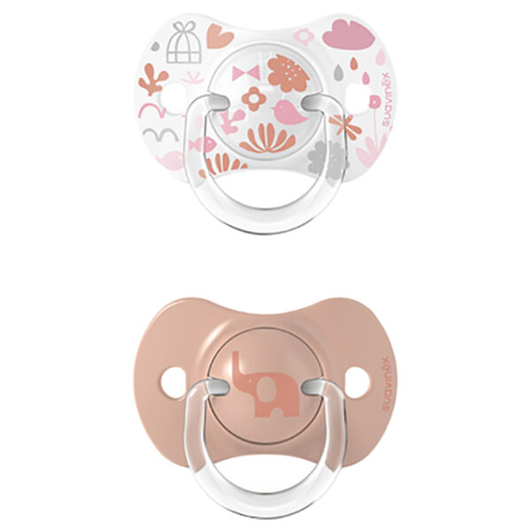 Sucette Suavinex Silicone Bleu 6-18 mois et plus rose memories - Suavinex