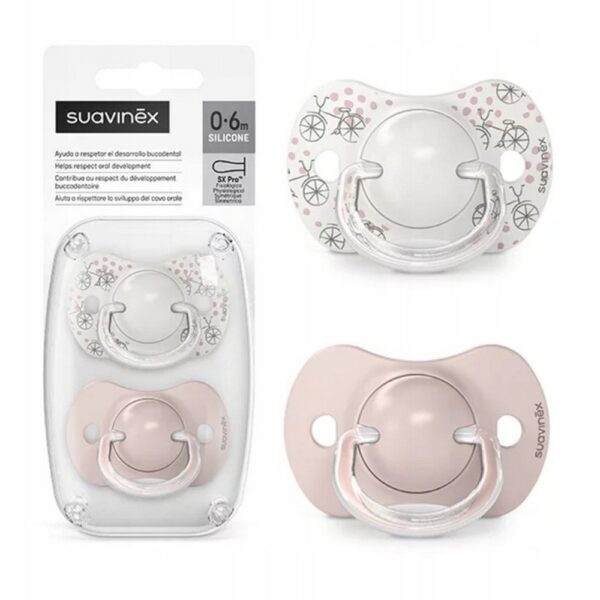 Sucette Suavinex Silicone Bleu 0 -6 mois et plus Walk rose - Suavinex