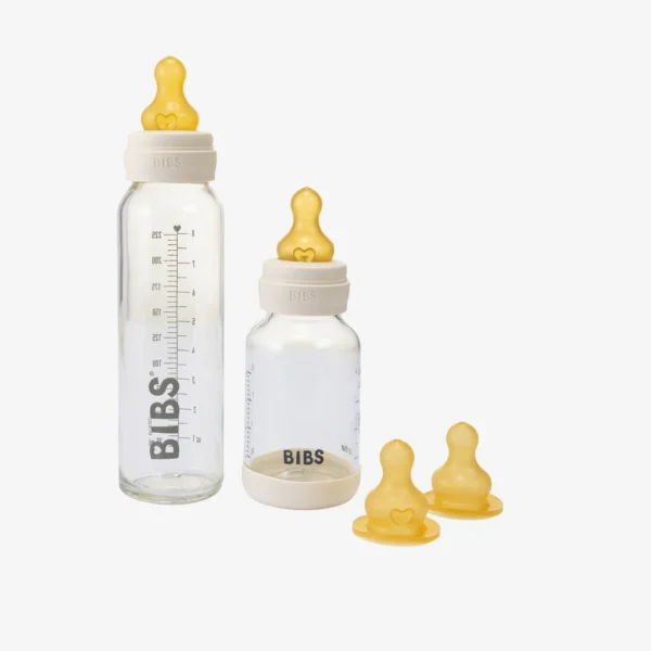 Set 2 de biberons grow and Flow 150 ml et 250 ml tétine en caoutchouc naturel Beige - Bibs