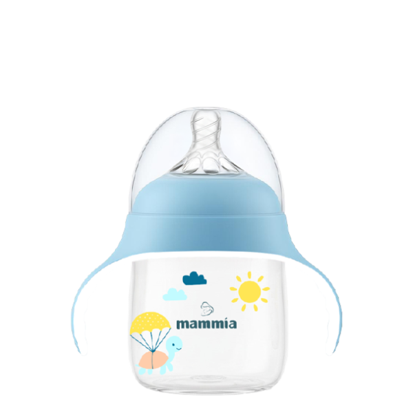 biberon évolutif 2en1 à Poignée Ergonomique 300 ml Bleu -  Mammia