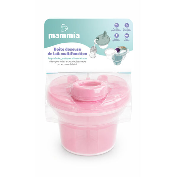 Boite doseuse de lait multifonction Rose -  Mammia