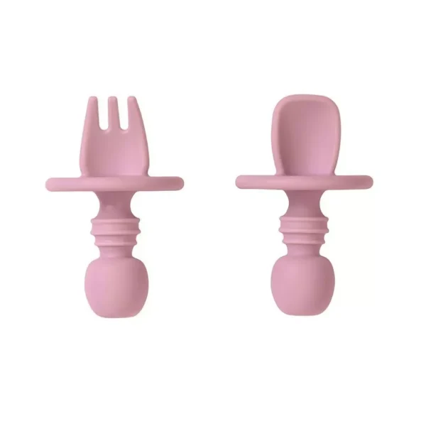 Couverts anti-étouffement pour bébés Rose – Saro