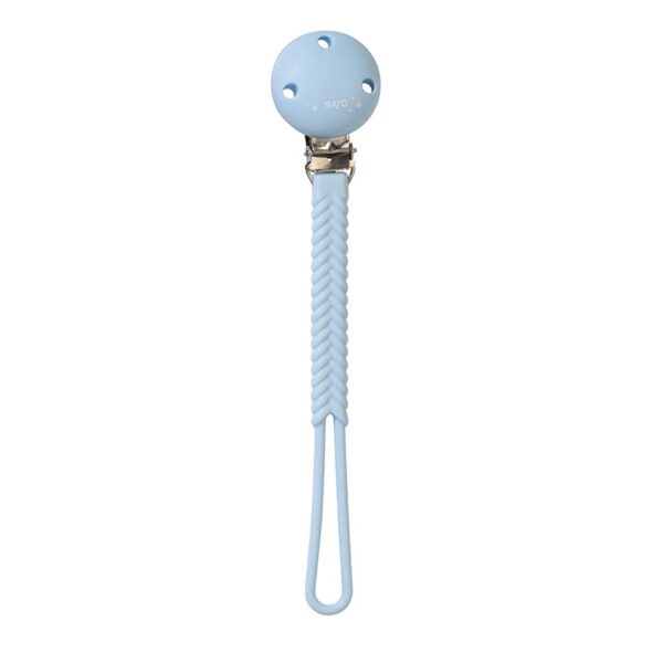 Attache sucette tresse bleu - Saro