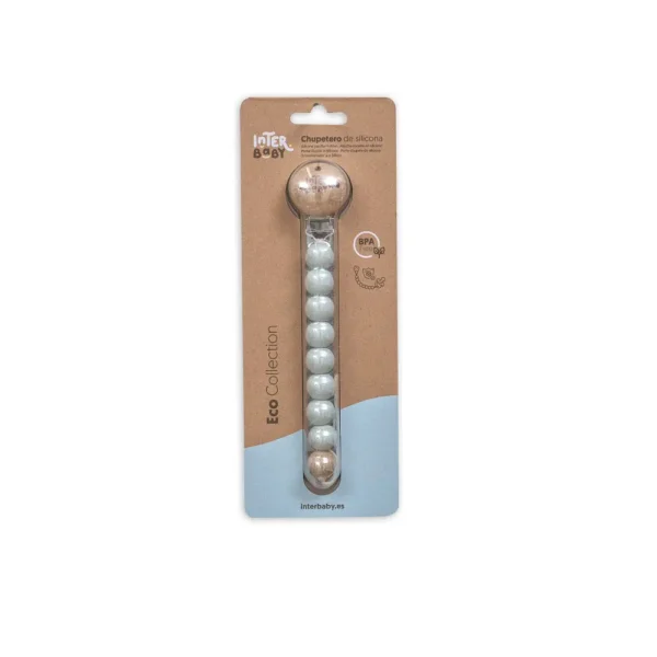 Attache de tétine en silicone bleu Interbaby