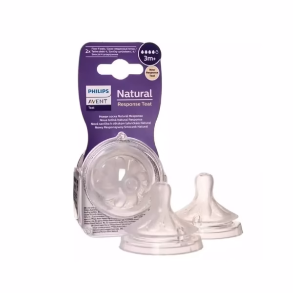 Lot 2 Tétine Naturel Response 3m+débit4 - Philips Avent