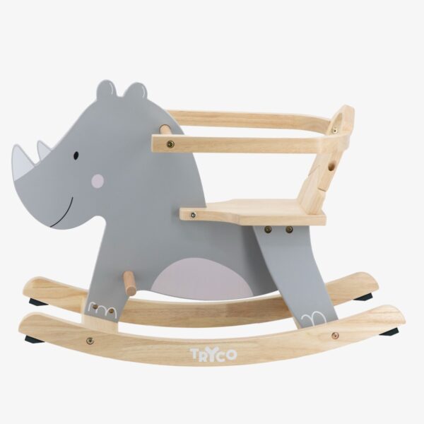 Animal a bascule rhinoceros en bois +12M - tryco
