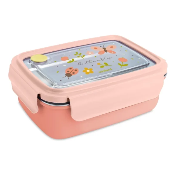 Boite repas en Acier Inoxydable rose - Miniland