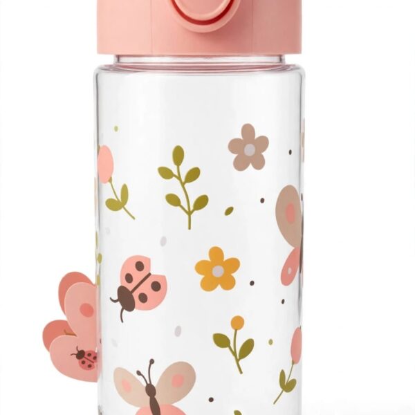 Gourde a Eau Enfant 500ml Modèle Papillon Rose- miniland