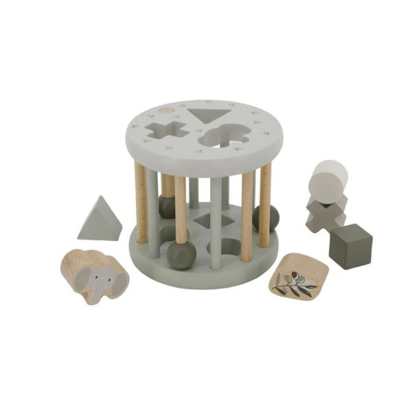 Roue de Tri des Formes Vert Olive Jouet éducatif Montissori en Bois 12m+Label